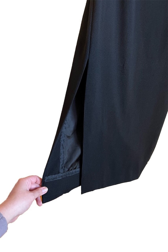 Long black straight skirt with slit