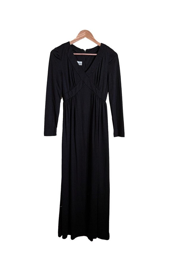 1970s black long sleeve dress