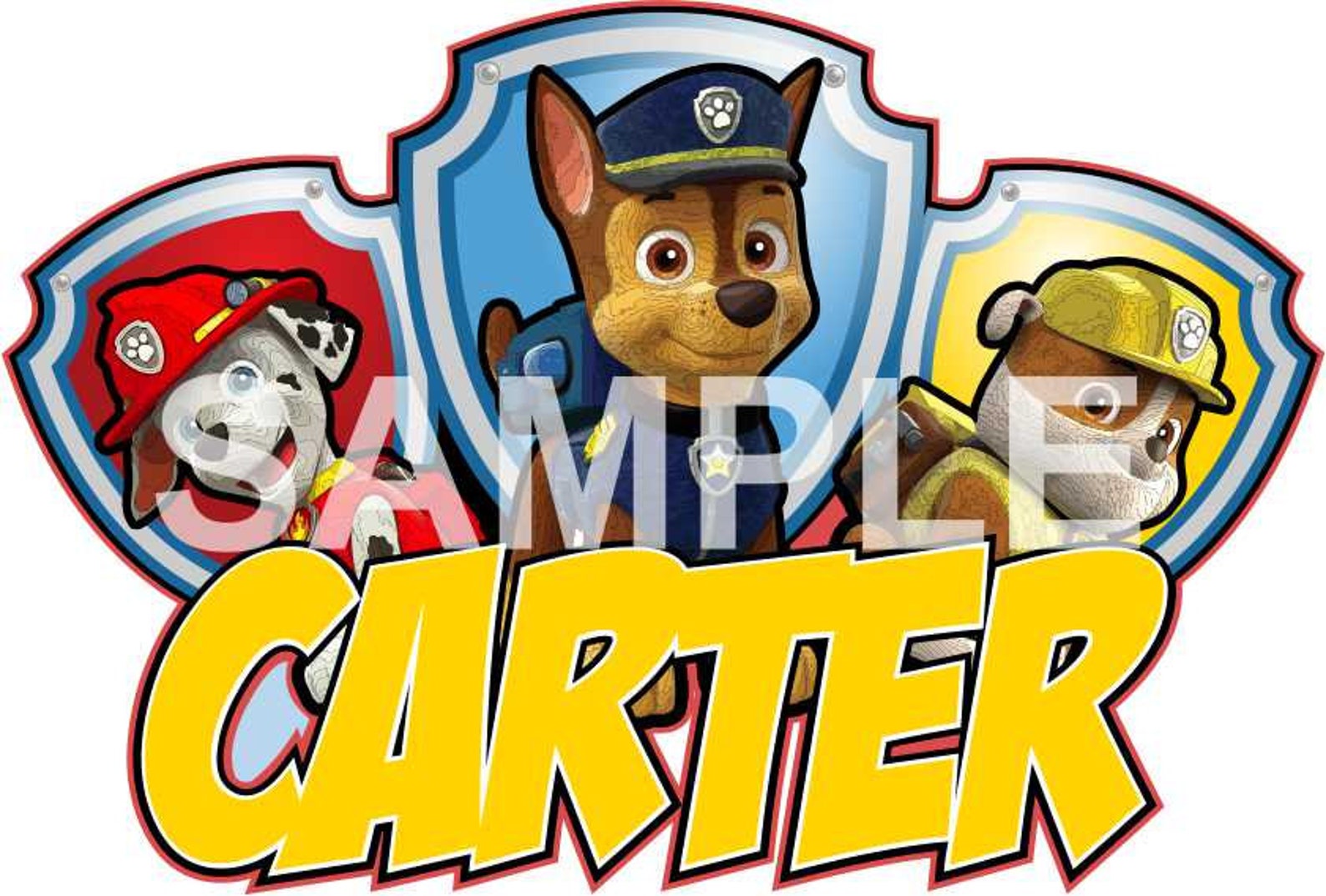 PAW PATROL Personalised Wall Sticker children's boy's Etsy