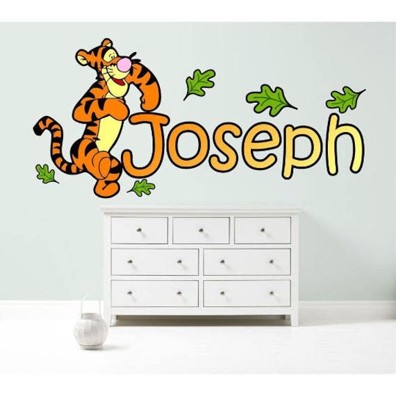 tigger winnie the pooh personalised wall sticker | etsy