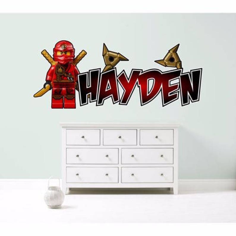 lego ninjago kai red personalised wall sticker decal | etsy