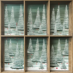 6 leere Box Hintergrund, Weihnachtsbaum Themen perfekt für lustige Kinderkarten, Enkelkinder, zusammengesetzt, JPEG Overlay Digitale Foto Hintergrund Boxen
