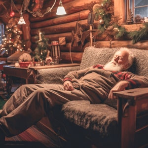 Sleeping Santa Digital Backdrop, Christmas Digital Backgrounds, Reading to Santa Digital Backdrop, Composite for Photoshop Backgrounds, Kids