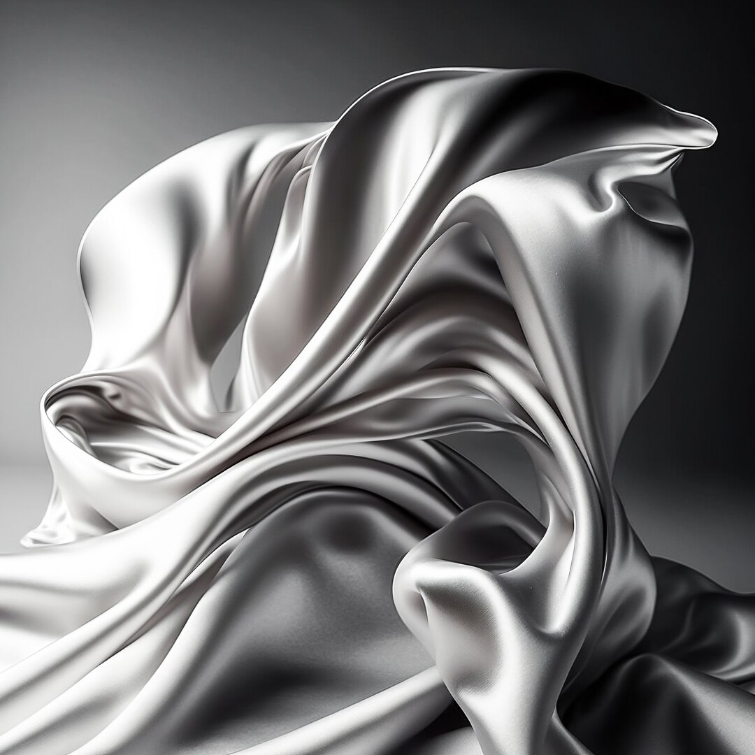 Flowing Silk Digital Backdrop Overlay Silver Wave Digital Backdrops for
