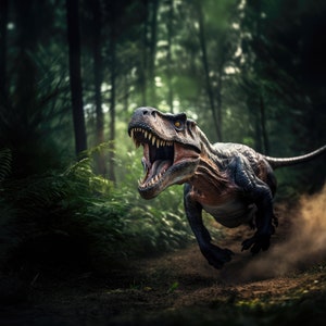 T-Rex Dinosaur Digital Backdrop T-Rex Dinosaur Digital Background, Running Dinosaur Digital Backdrop, Chasing, Dino Birthday Photoshop