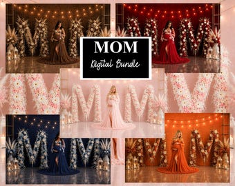 MOM Digital Backdrops M M Maternity Boho Industrial for Photoshop Composite Pregnancy Digital Overlays Fine Art Studio Background JPG