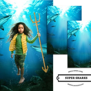 Shark Superhero Digital Background FREE Bubbles Overlay! Water Backdrop Boy Man Children&#39;s Photoshop Comics Super Hero Composite