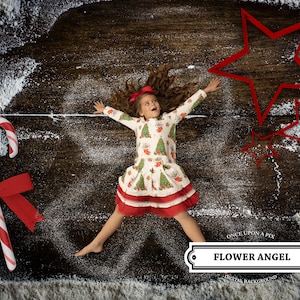 Tiny Flour Angel Christmas Digital Background, Digital Backdrop, Snow Angel, Cookies, Christmas Baking Backdrop, Holiday Card Photoshop,