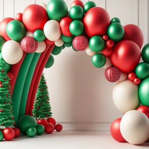 Pano de fundo digital de natal, balão, arco, estúdio, cenários digitais, cartão de família, foto de maternidade, fundo de sobreposição, photoshop