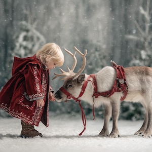 Digital bakgrund med renmatning av jul (JPEG-bild)