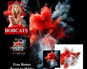 Sports Background Red Chalk Burst Digital Dance Digital Backdrop Sports Poster Team Photos Football Softball Soccer Cheer Basketball
