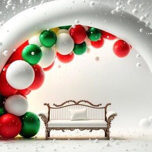 Pano de fundo digital de natal, balão, arco, estúdio, cenários digitais, cartão de família, foto de maternidade, fundo de sobreposição, photoshop