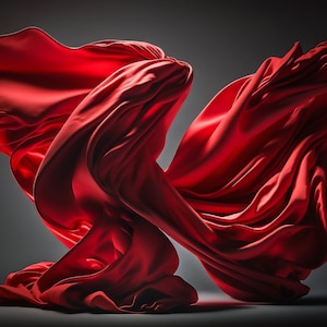 Flowing Fabric Digital Backdrop, Silk Digital Backdrops Maternity Photos for Photoshop, Digital Background Overlays, Flying Red