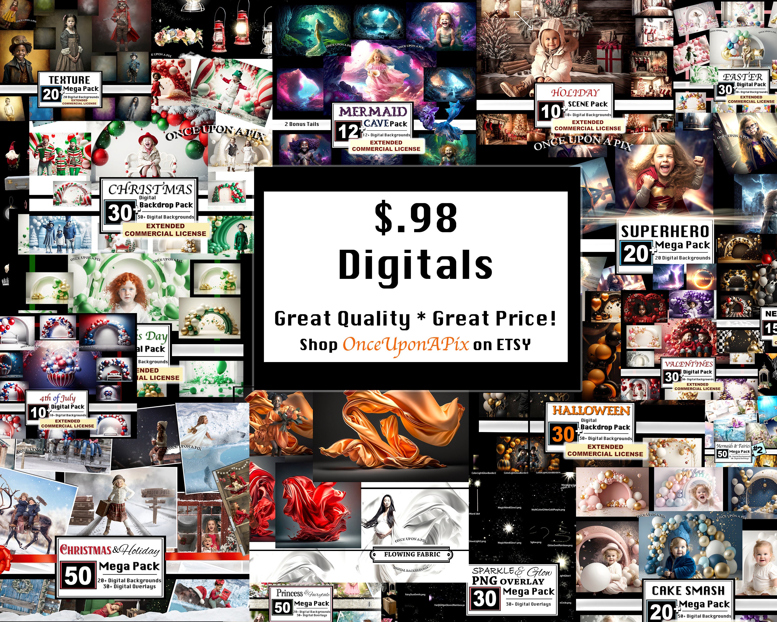 Sugargirl Fotohintergrund Blau - 2,4x3 M Polyester Hintergrund