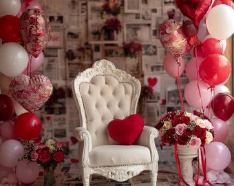 Digital Backdrop | Valentine Background | Love Enchanting Heart Photography | Intuitive Photo Studio Card Replacement, Chair