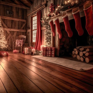 Natal cenário digital árvore de natal sonhador fundo vermelho cartão de família digital pano de fundo neve inverno foto sobreposição photoshop composto