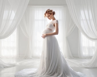 Backlit Window Digital Backdrop White Room Photoshop Overlays Portrait Photo Texture Maternity Pregnant Photography White Curtain Background
