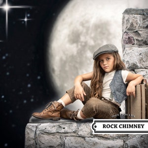 Christmas Chimney Digital Backdrop for Photographers.  Great Santa Photoshop Background for Whimsical Composite Kids Children or Pets.