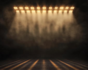 Sports Stadium Lights Digital Background Yellow Backdrop Sports Poster Team Photos Football Softball Soccer Cheer Basketball Baseball Dance