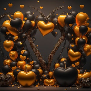 Festive Halloween Balloon Arch Garland Digital Backdrop, Studio Background Balloon Digital Backdrops Toddler Backgrounds Photoshop Black