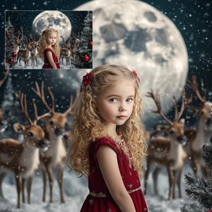 Weihnachten Digital Bokeh Reindeer Hintergrund Intuitiver Hintergrund Weihnachtsbaum Bauernhof Digitale Vorlage Photoshop Familienfoto Karte Outdoor