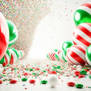 Doces natal cenário digital balão arco fundo estúdio backdrops cartão de família criança foto maternidade sobreposição fundo photoshop