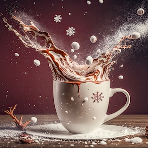 Natal cenário digital natal quente cacau bola de neve fundo digital cartão de família pano de fundo inverno criança foto sobreposição photoshop composto
