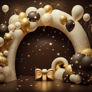 Pano de fundo digital de natal, balão, arco, estúdio, cenários digitais, cartão de família, foto de maternidade, sobreposição, estrela dourada, photoshop