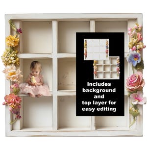 9 Box Digital Backdrop Wielkanoc Biały Kwiatowy Intuicyjny Wiosna Tło Szablon Karty Rodzinne Jpeg Png Zdjęcie W Pudełkach Dzieci Psy Zwierzę
