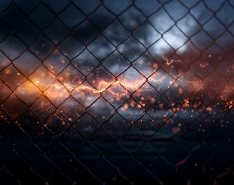 Sports Poster Digital Background Fence Smoke Lightning Backdrop Team Photo Football Softball Soccer Cheer Basketball Baseball Athletics