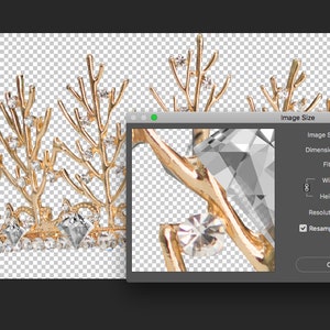 May include: A gold crown with clear crystal accents. The crown is made of metal branches with small crystals on each branch. The crown is approximately 3622 pixels wide and 1899 pixels high.