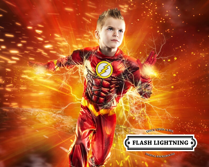 Flash Lightning Superhero Digital Background FREE Lightning Etsy