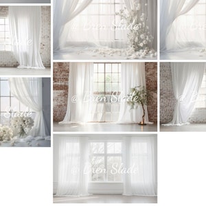 30 Backlit Window Digital Backdrops White Room Photoshop Overlays ...