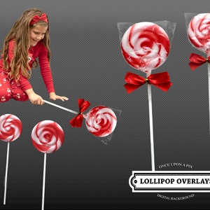 Peppermint Lollipop Digital PNG Overlays, Mint Candy Sucker PNG Scrapbooking Large Wrapped Lolli Overlays, Christmas Treats, Photoshop