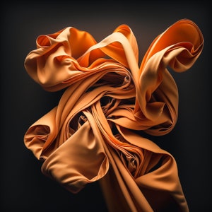 Flowing Fabric Digital Backdrop, Silk Digital Backdrops Maternity Photos for Photoshop, Digital Background Overlays, Curling Orange Download