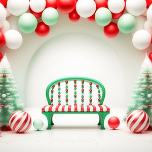 Pano de fundo digital de natal, balão, arco, estúdio, cenários digitais, cartão de família, foto de maternidade, fundo de sobreposição, photoshop