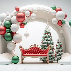 Pano de fundo digital para crianças, banco de natal, balão, estúdio digital, cartão de família, criança, foto, fundo de sobreposição, photoshop