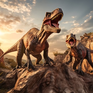 T-Rex Digital Backdrop Dinosaur Background, Digital Dry Earth Backdrop T Rex Digital Scrapbook Background Composite Tyrannosaurus Park Kids