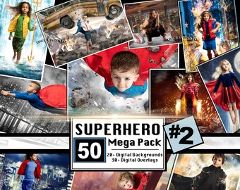 50 Pk! Superhero Digital Backgrounds #2, Digital Backdrops, Superhero Overlays Villian Backgrounds Super Hero Phone app Photoshop Composites