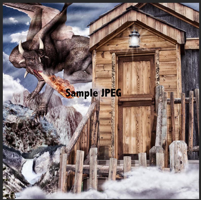 Dragon Treehouse Digital Backdrop For Photograpers Great Etsy
