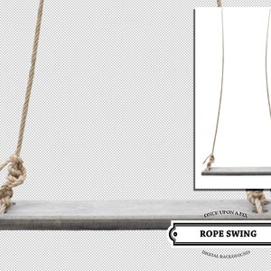 Large Digital Rope Swing PNG Photoshop Overlay Digital Wooden Board With Rope Cut Out/ Porch Swing Backdrop Rustic, Vintage, Composites