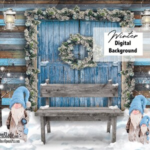 Rustic Family Christmas Digital Backdrop Winter Digital Background ...
