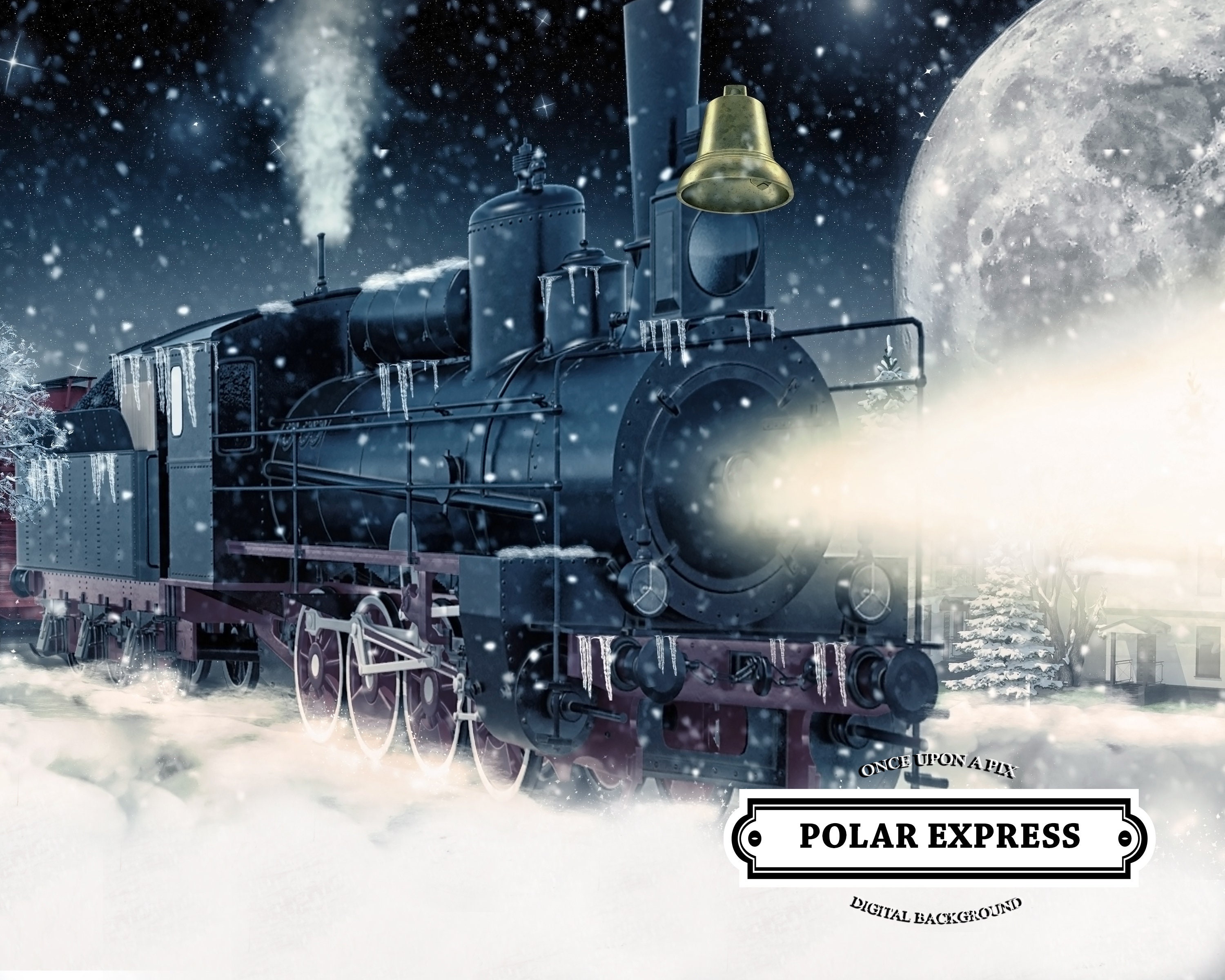 Polar Express Digital Backdrop SET of 3 Great for Whimsical Etsy