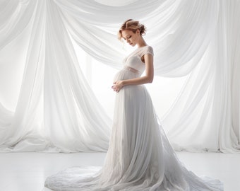 Backlit Window Digital Backdrop White Room Photoshop Overlays Portrait Photo Texture Maternity Photography Sheer White Curtain Background