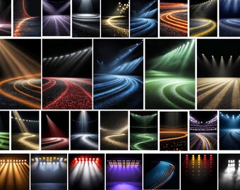Sports Backdrops Bundle: Lights, Senior Athlete Overlays (Digital Download)