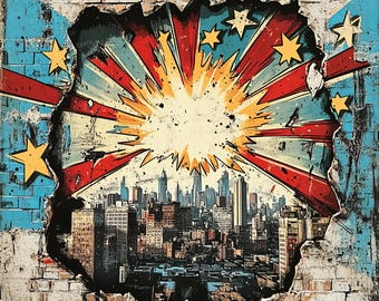 Toile de fond numérique Superhero city background, portrait de fête d'anniversaire de super héros de photographie de paysage urbain, modèle intuitif Photoshop, téléchargement