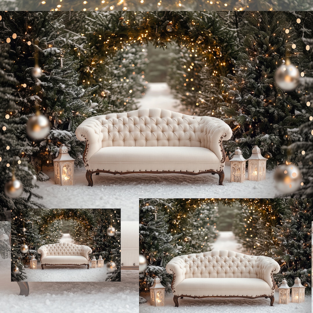 Designer Digital Backdrop Christmas Tree Couch Inherent Background Tree ...