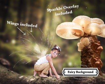 Fairy Digital Background, Mushroom Digital Backdrop, Fantasy Background, Composite, Fairies Backdrop, Bonus Overlays, Cosplay Background
