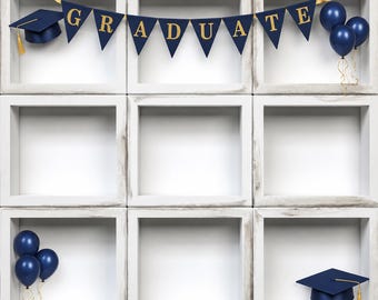 Graduation 'in the box' photography digital background.  9 Boxes Digital Backdrop Intuitive  Background Template Kindergarten Senior Photo