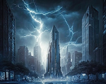 Warped City Superhero Digital Background, Toile de fond numérique, Superpositions de super-héros, Arrière-plans de cosplay, Arrière-plans de la ville de super héros, Composites